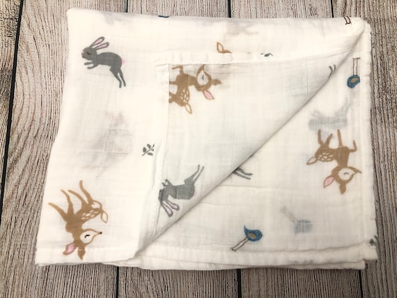 Double layered 100% cotton baby swaddle blanket