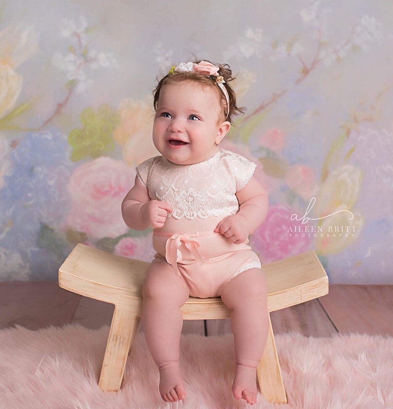 Baby girl headband delicate soft handmade photogtaphy prop UK Stock