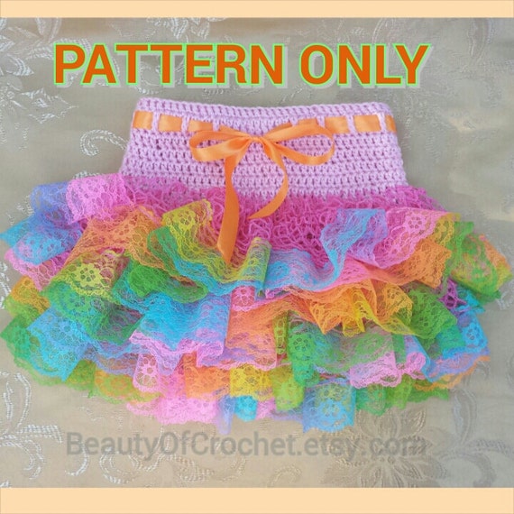 Crochet baby toddler ruffle skirt  little girl tutu lace skirt.   Digital pattern.