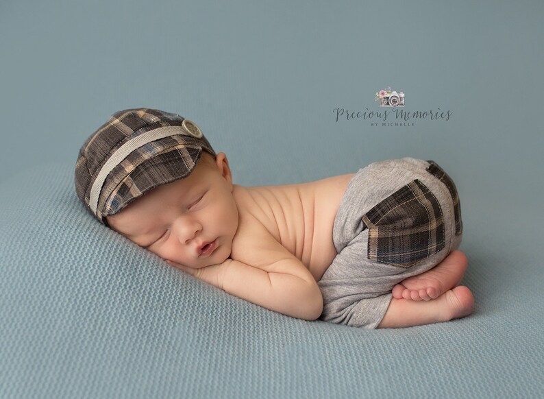 Newborn photo outfit boy baby boy photo props newsboy cap Etsy
