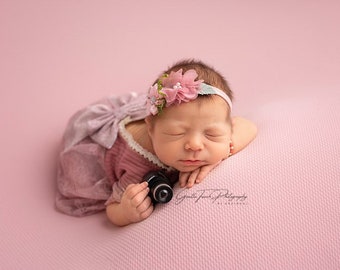 Newborn outfit girl, newborn photo props, baby gitl romper, baby picture portrait, newborn photo prop, blush light apricot khaki