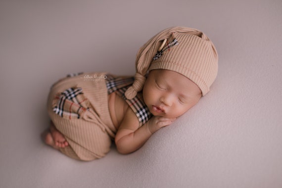 Newborn boy photo outfit newborn photography set pants with suspenders and hat, photo shoot outfit, newborn photography props ready to ship!