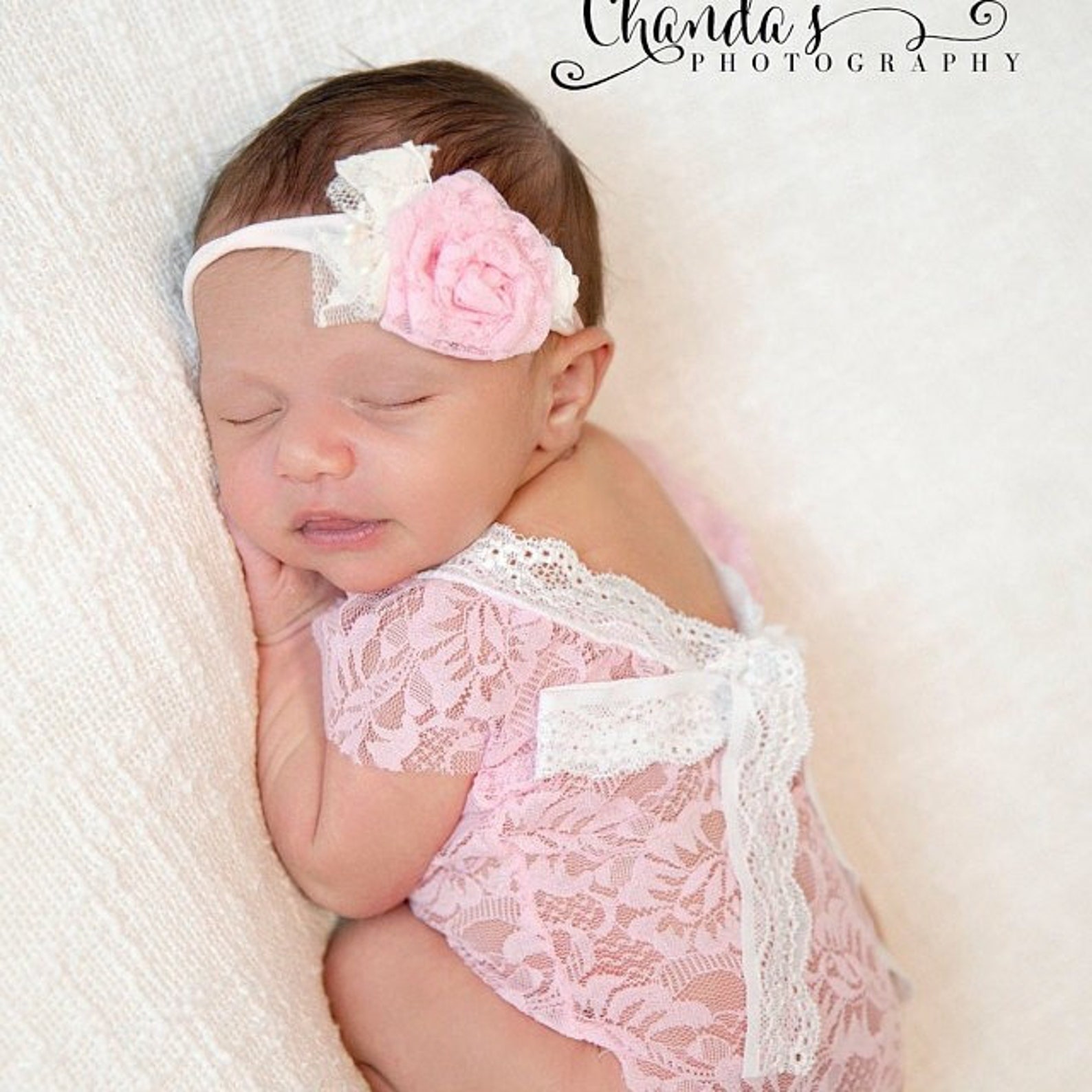 Newborn Girl Lace Romper Props Ivory Baby Girl Photo Etsy