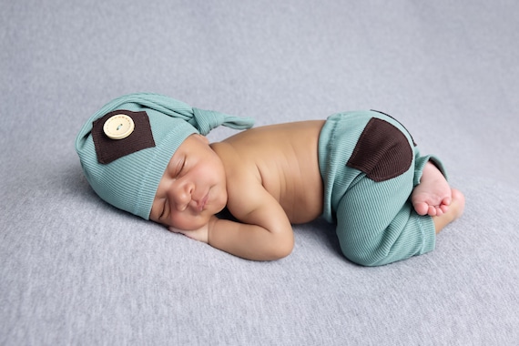 Newborn pants and hat photo props baby boy newborn photography set newborn pants newborn  photography prop ready to ship!
