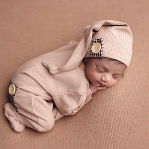 Newborn photography, footed Sleeper romper photo props, baby boy, Photo shoot, Photo Outfit, Photography Prop Overalls, RTS