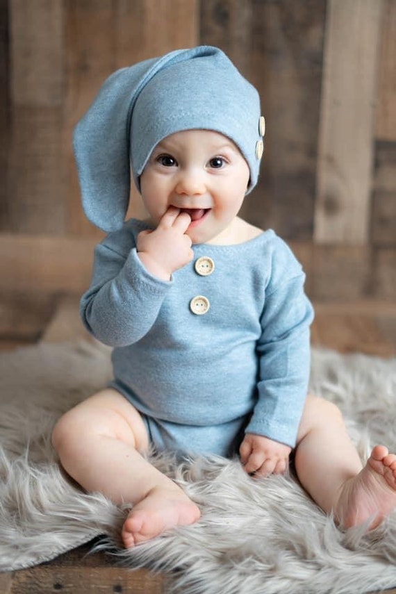 Sitter boy photo outfit, photo props boy, 6-12 months baby boy photography, sitter overall romper and sleepy hat, baby boy milestone
