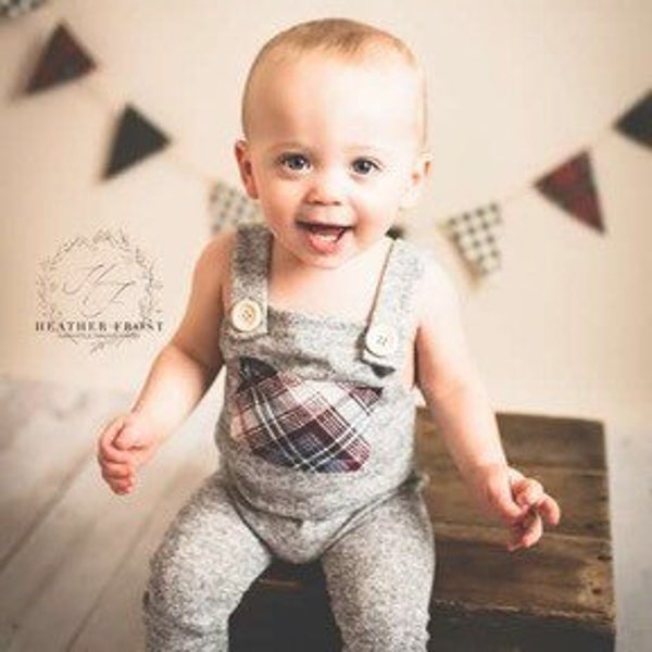 Cake smash outfit boy 12 months photo outfit boy, cake smash romper, gray melange one year photo props sitter boy pictures 12 month