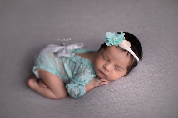 Newborn girl photo outfit lace romper photo props  romper set, girl newborn photography props baby girl open back long sleeve neutral props