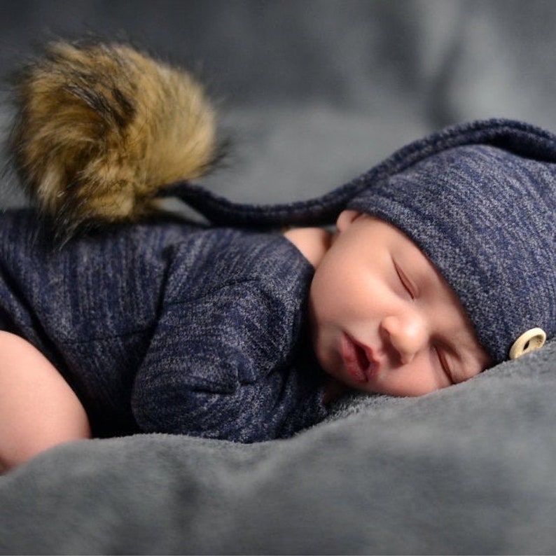 Newborn boy photo outfit,newborn boy photography,romper and hat, baby boy photo props,baby boy photo outfit,boy overalls for pictures image 1