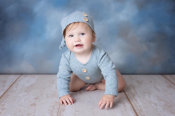 Sitter boy photo props, photo outfit, 9-12 months sitter photography, baby boy long sleeve romper,photo overalls boy, tan gray twin boys