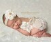 Newborn girl lace romper set, newborn girl cream photo outfit baby girl open back long sleeve  romper props newborn photography prop 