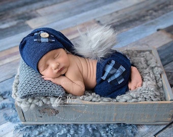 Baby photo outfit boy, baby boy photo shoot, photo shoot boy, pants and sleeping hat, Beige navy brown green, newborn boy pictures portrait