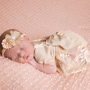 Newborn photo photo outfit, baby girl romper dress , newborn girl props, nude white photo outfit baby girl open back newborn photography cappuccino