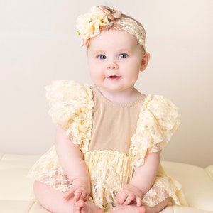 Cake smash cream photo outfit, sitter girl photo props, sitter outfit, photo session, romper dress 9- 12 months baby girl outfit photo