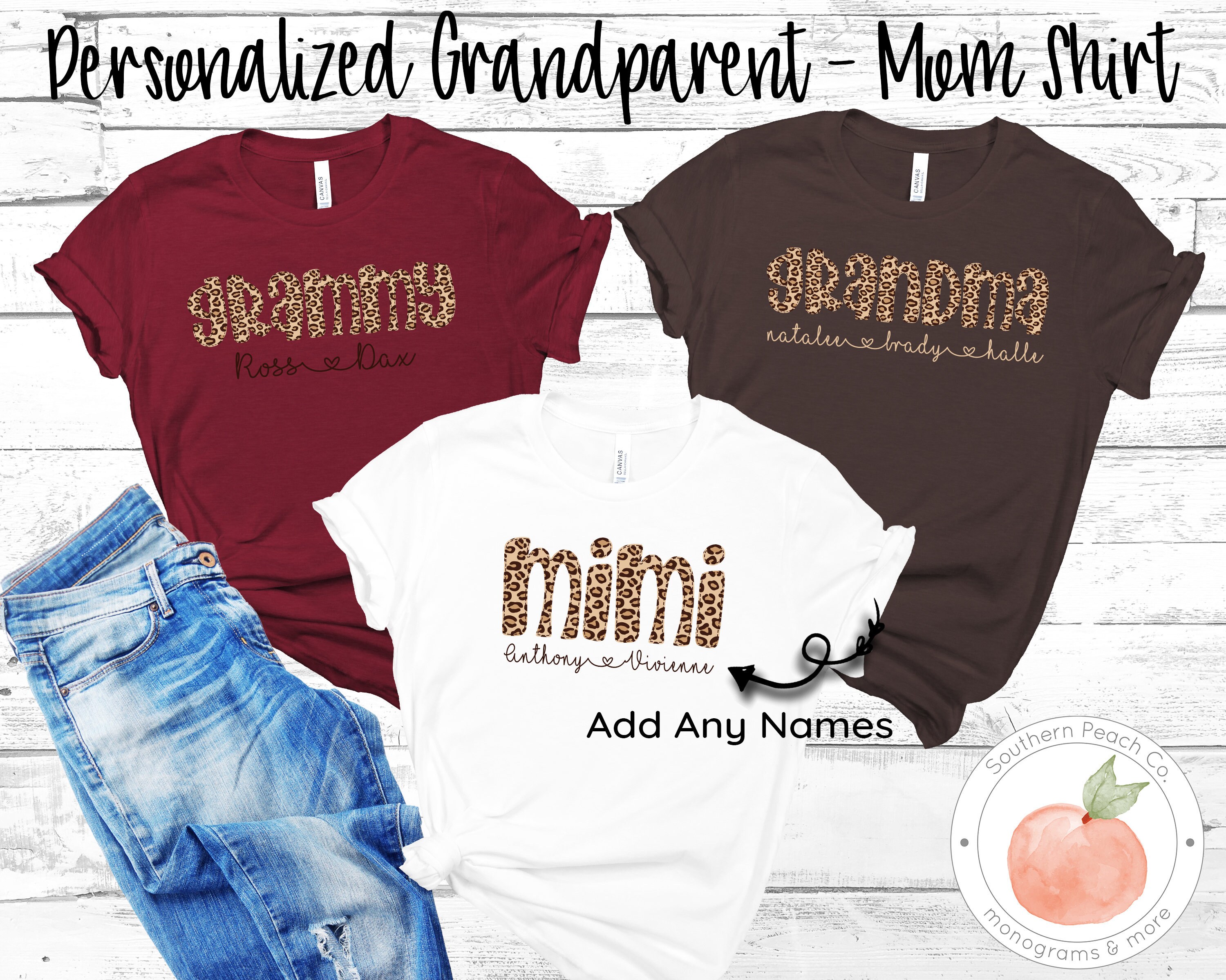 Personalized Grandma Shirt, Mom Shirt, Grammy Shirt, Grandmother Shir…