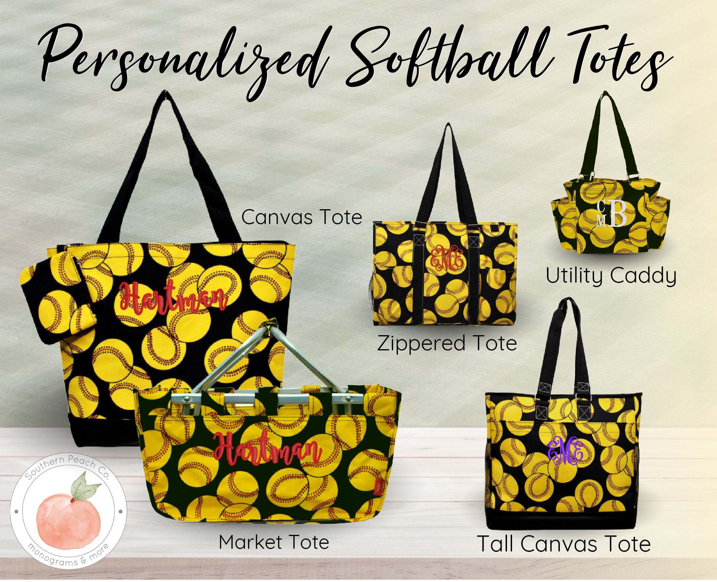 Personalized Softball Tote Bag Softball mom Softball coach Etsy