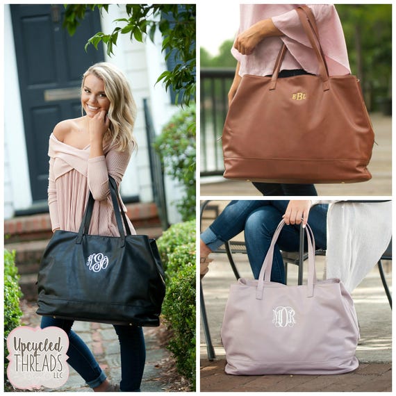 monogrammed weekender travel bag