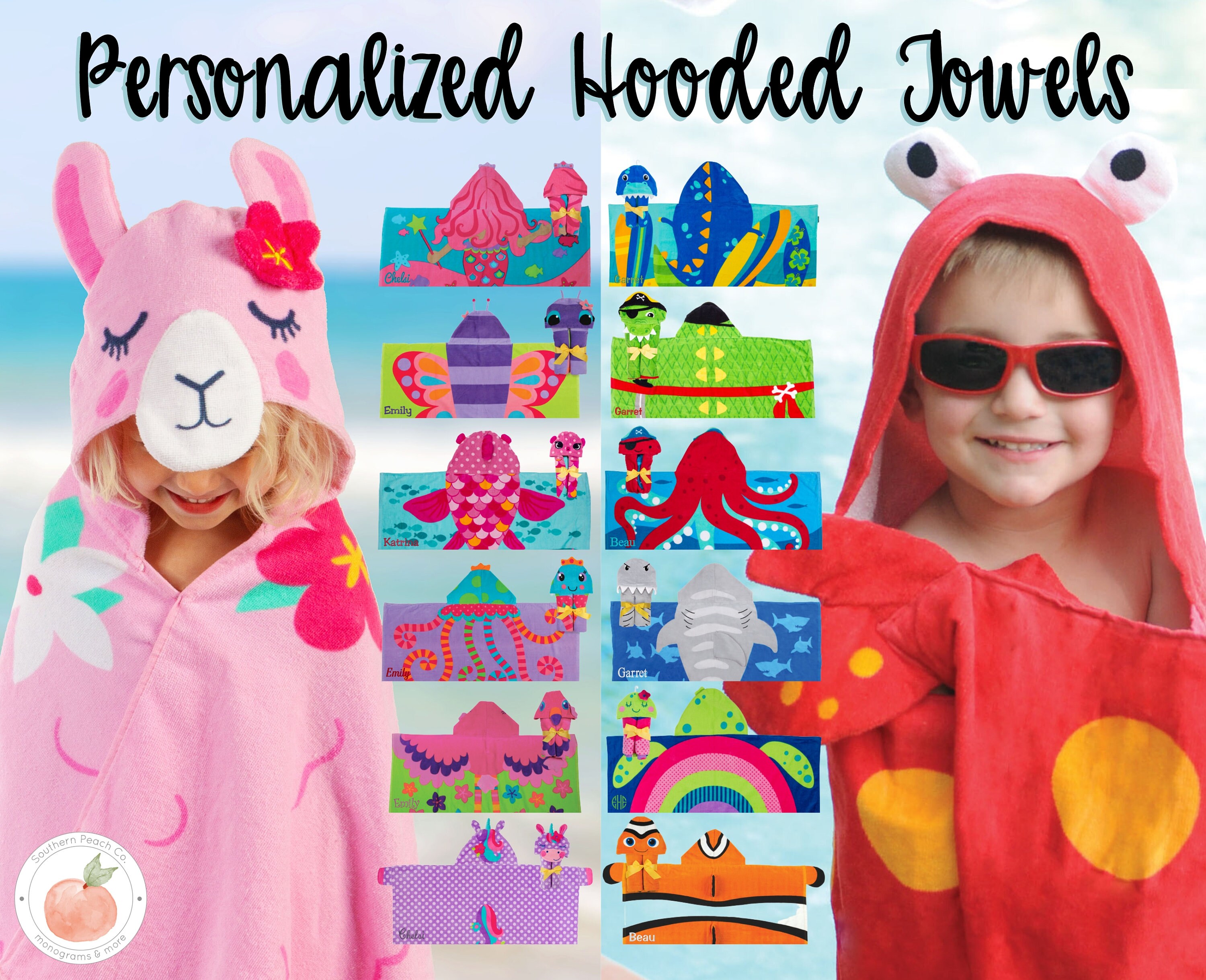 personalized hooded beach towels
