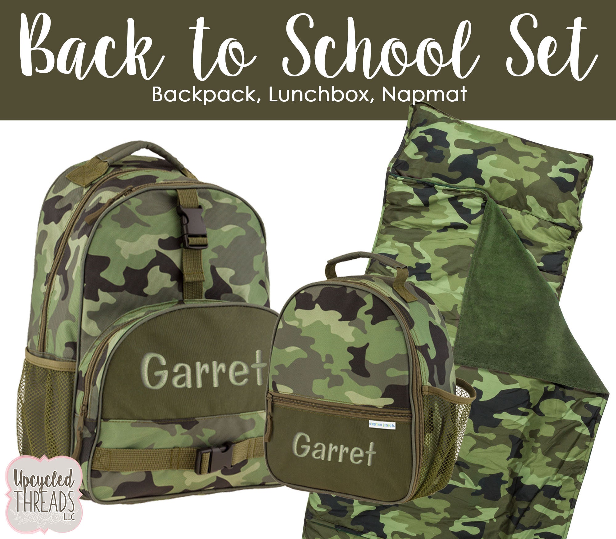 Personalized Backpack Set Boys Camo Backpack Set Kids