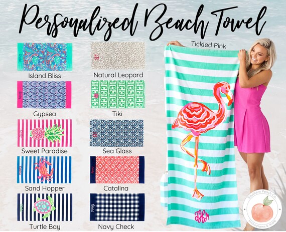 monogrammed pool towels