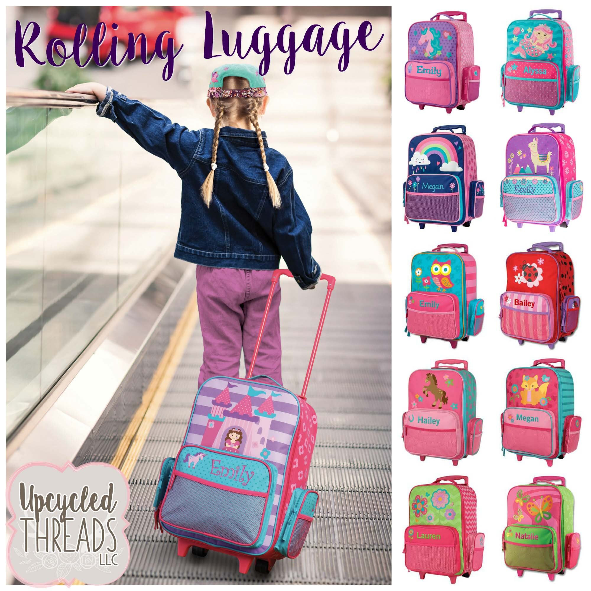 Personalized Rolling Luggage for Girls Stephen Joseph Etsy