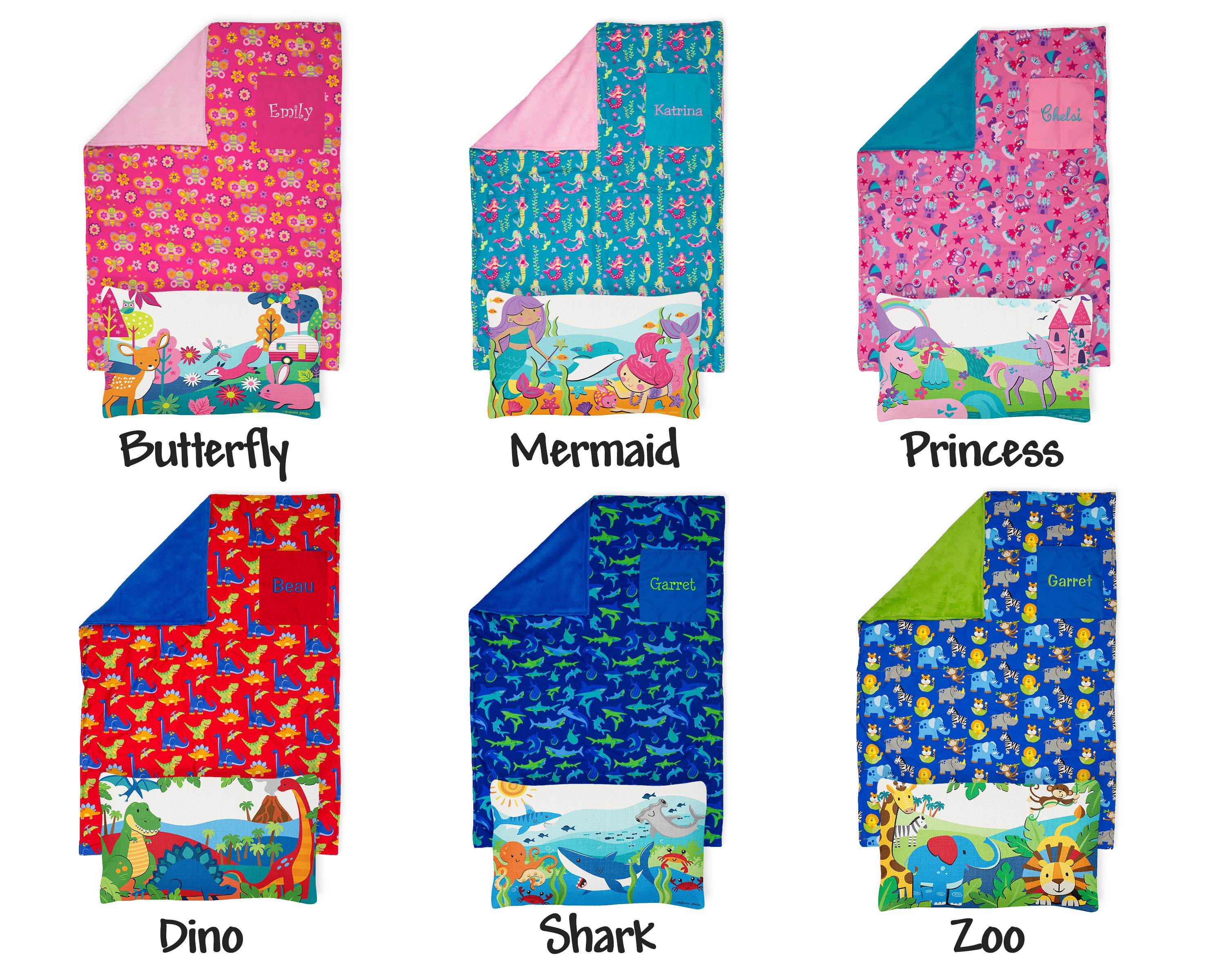 Personalized Toddler Blanket And Pillow Set Preschool Blanket Set