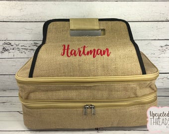 Monogrammed Casserole Carrier, Personalized Casserole Carrier, Housewarming Gift, Wedding Gift, Casserole Carrier, food carrier, casserole