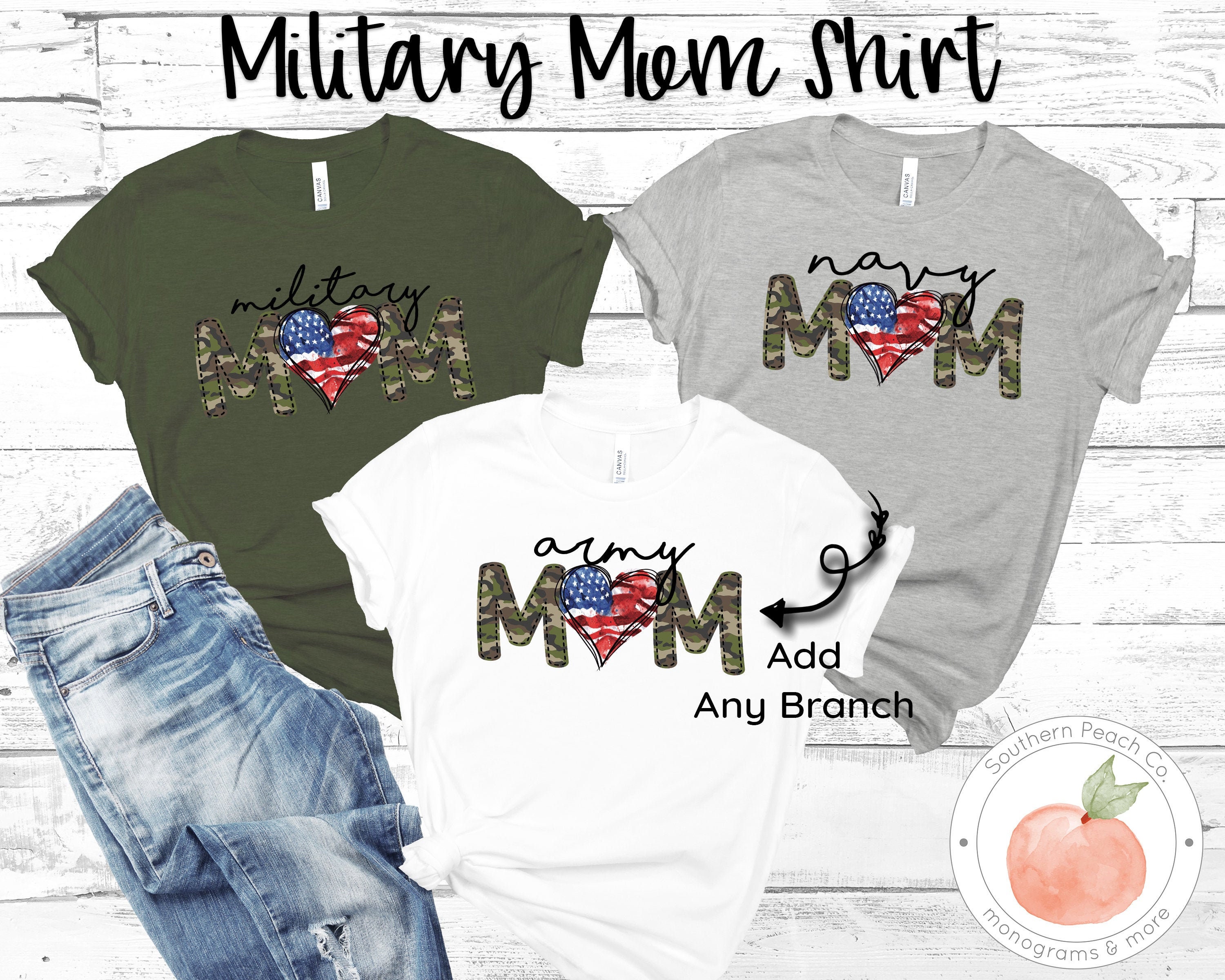 Military Mom Shirt, Army Mom, Navy Wife, Air Force Mom, Marine Mom, M…