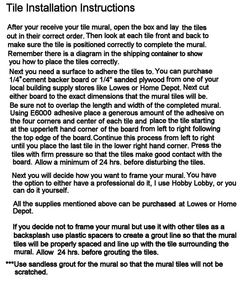 Esta es una obra de arte mural de azulejos de 12 X 18 pulgadas | Etsy