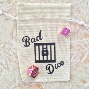 Bad Dice dice bag 5.3 x 3.7 inch drawstring pouch 6 colors d&d tabletop rpg