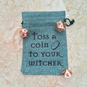 Toss a coin to your witcher dice bag 5.3 x 3.7 inch drawstring pouch 6 colors