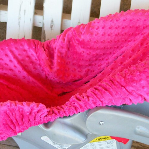 Hot Pink Minky Infant Car Seat Cover Only Etsy