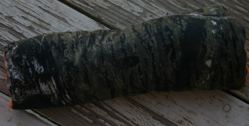 READY TO SHIP mossy oak and orange minky padded handle cushion for infant car seat with snaps