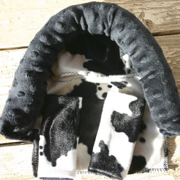Black And Purple Cow Print Pet Car Seat Cover