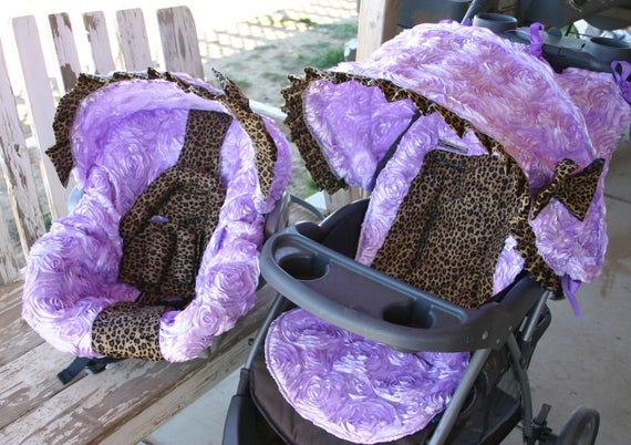 leopard car seat and stroller