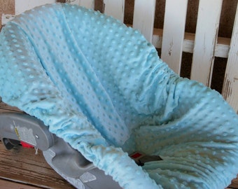 baby car seat cover only Aqua minky