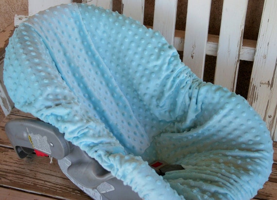 Baby Car Seat Cover Only Aqua Minky