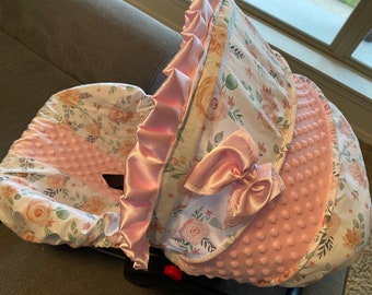 Baby Car Seat Cover - Chippendale Pink