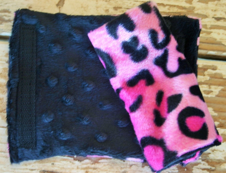Hot Pink Leopard Print With Black Minky Car Seat Strap Covers Etsy