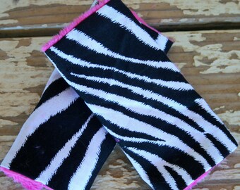 Infant/Toddler Zebra with Pink or Black Minky Car Seat Strap Covers
