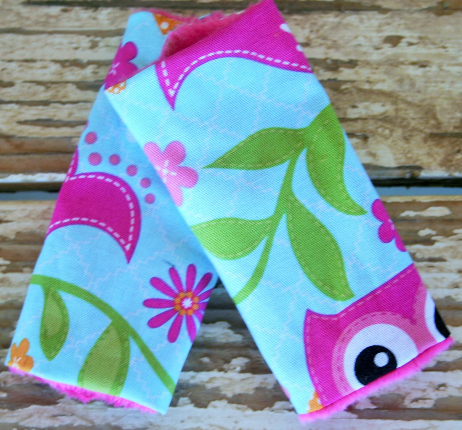 Pink Owls and Hot Pink Minky Car Seat Strap Covers for Infant Etsy