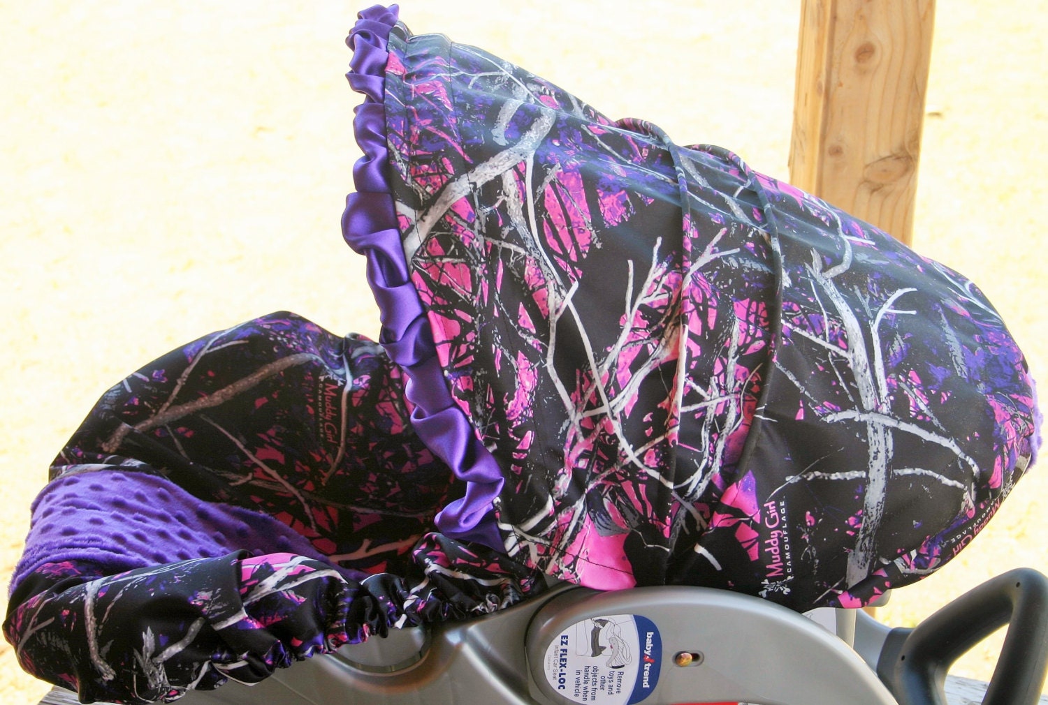 Pink And Purple Muddy Girl Camo Infant Car Seat Cover Hood Zoom