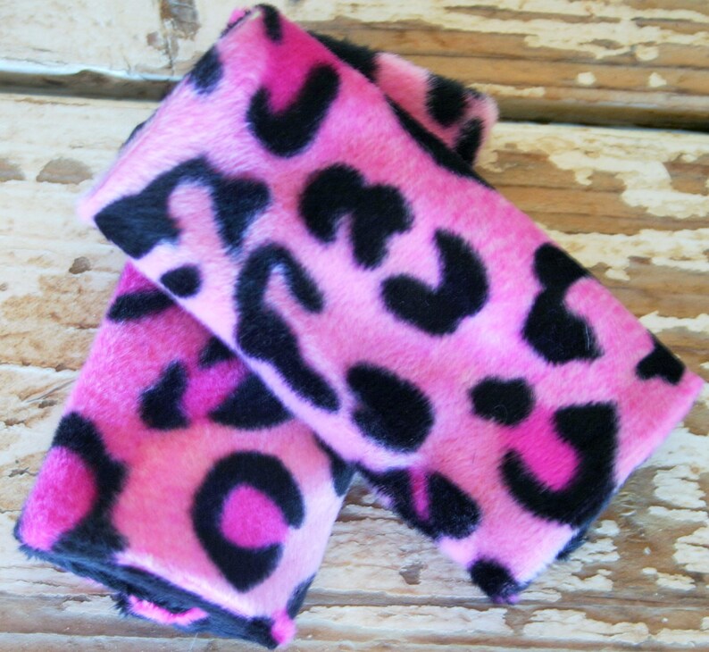 Hot Pink Leopard Print With Black Minky Car Seat Strap Covers Etsy