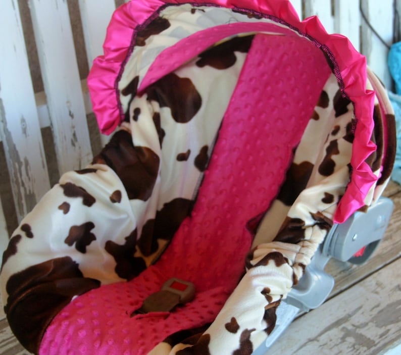 Baby Car Seat Cover and Hood Cover Brown and Tan Cow Print Etsy UK