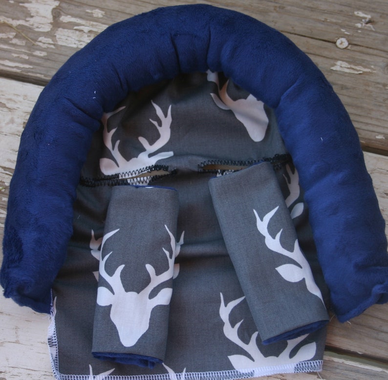 Baby Car Seat Cover and Hood Cover Dark Grey With White Buck Etsy