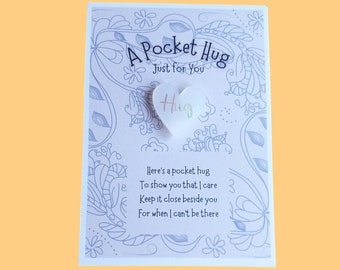 Pocket Hug Token Card - Pocket Hug - Wish Token - Motivational Message - Keepsake Gift Card
