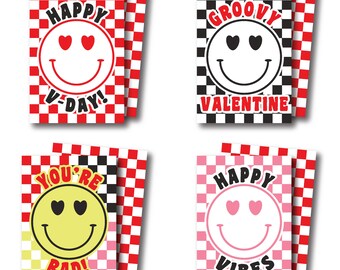Instant Download Printable Checker Smiley Valentines