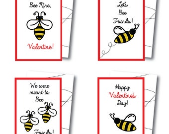 Instant Download Printable Bee Valentines