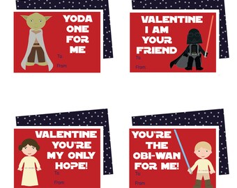 Instant Download Printable Star Wars Valentines