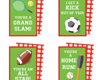 Instant Download Printable Sports Valentines